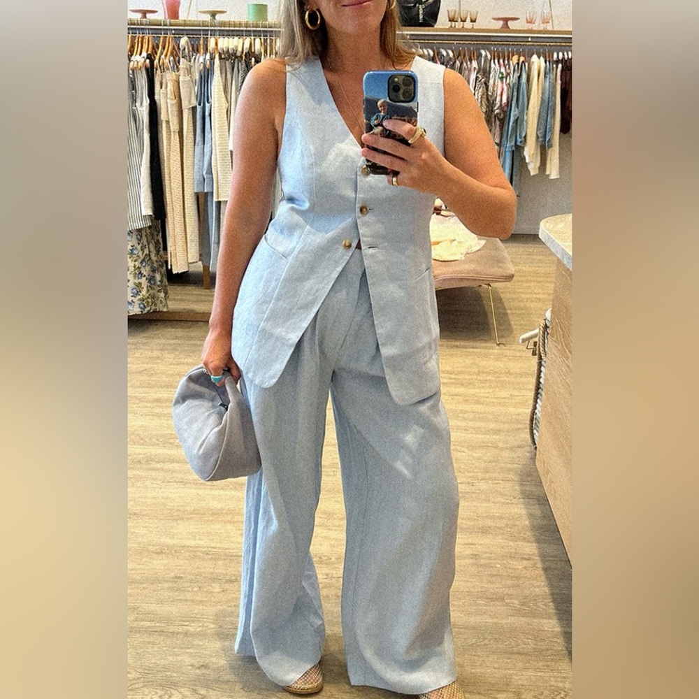 Posse Lorenzo Vest and Parker Trousers Set, M, Silver Blue - Picture 10 of 11